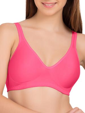 dark pink, beige cotton bra - 11090812 - Standard Image - 2