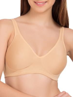 dark pink, beige cotton bra - 11090812 - Standard Image - 5