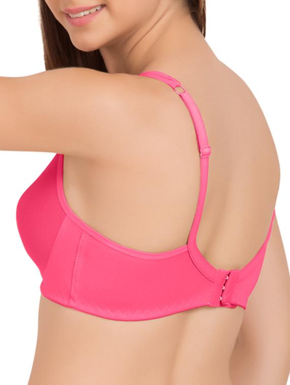 dark pink, beige cotton bra - 11090812 - Zoom Image - 3