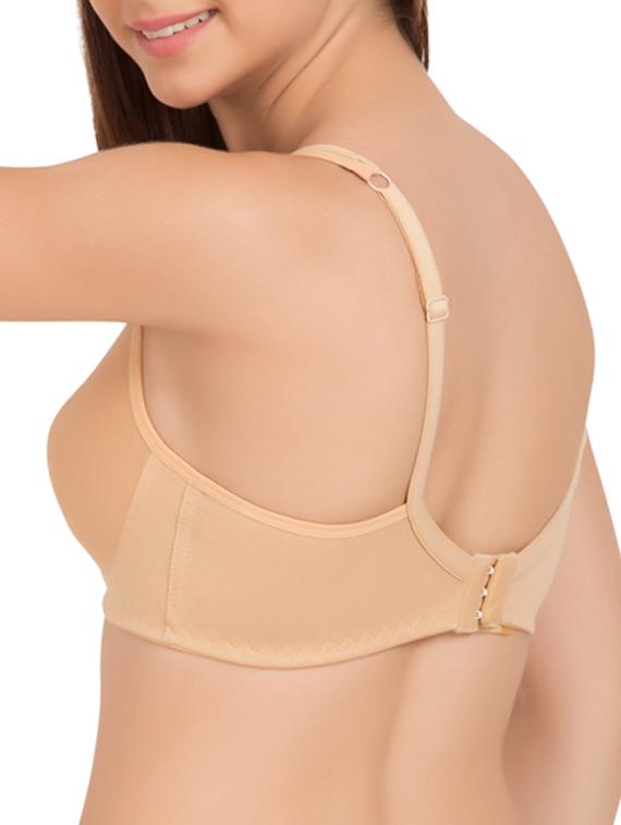 dark pink, beige cotton bra - 11090812 - Zoom Image - 6