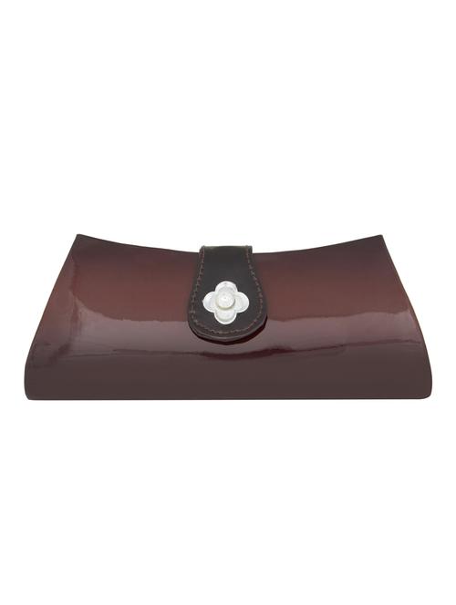 brown leatherette clutch - 11100183 - Standard Image - 1