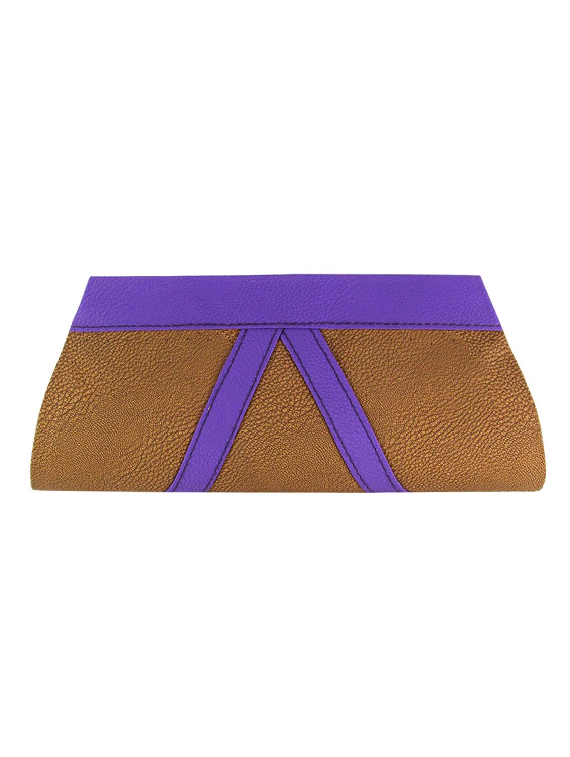 brown leatherette clutch - 11100186 - Zoom Image - 1