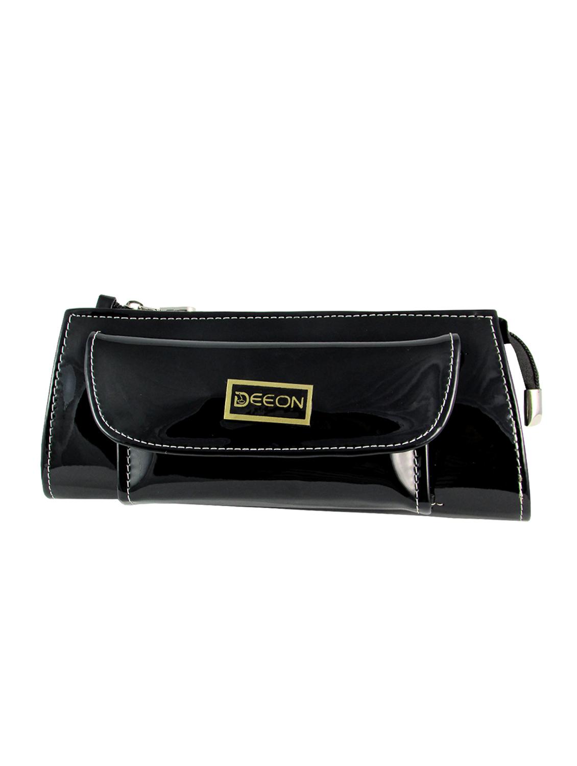 black leatherette clutch - 11100191 - Zoom Image - 1
