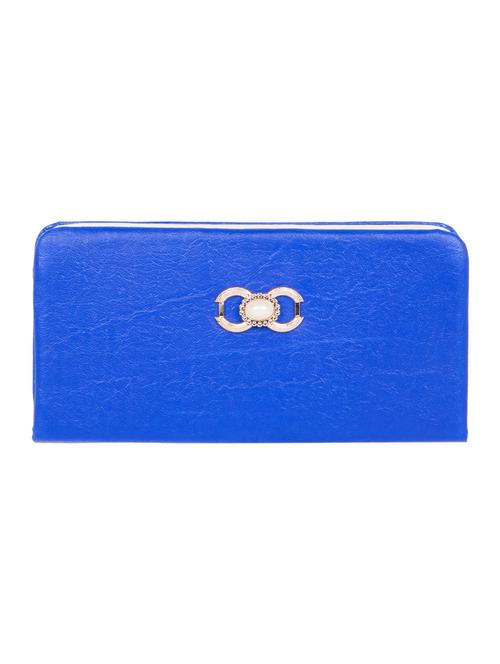 blue leatherette clutch - 11100403 - Standard Image - 1