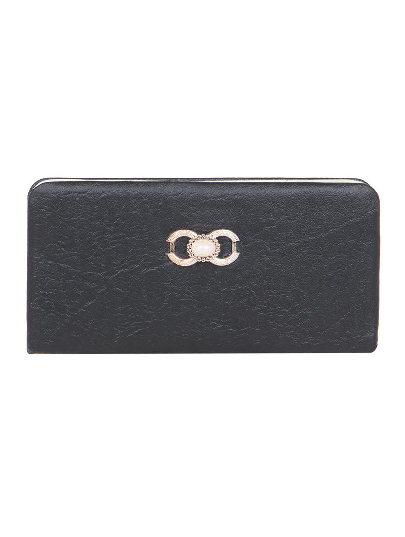 black leatherette clutch - 11100407 - Zoom Image - 1
