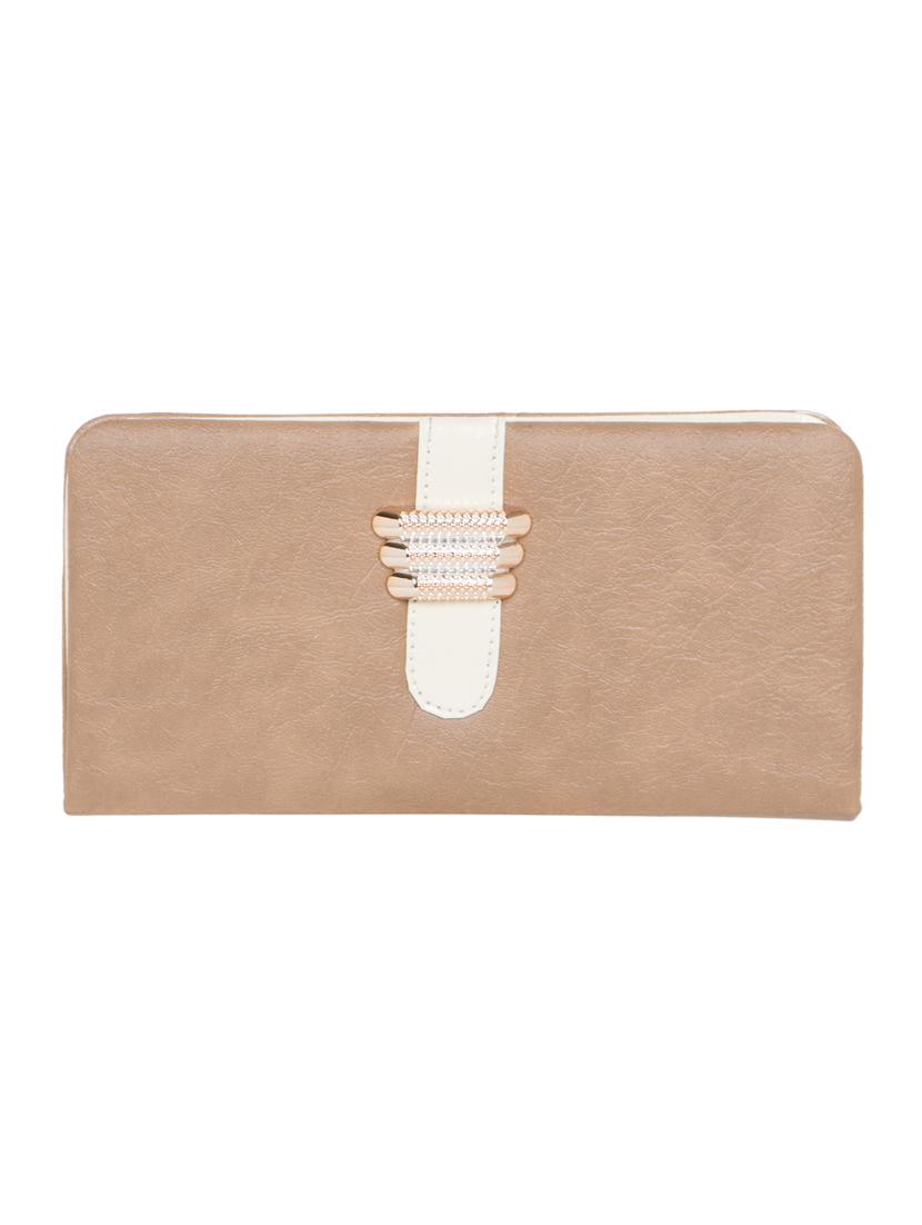 beige leatherette clutch - 11100410 - Zoom Image - 1