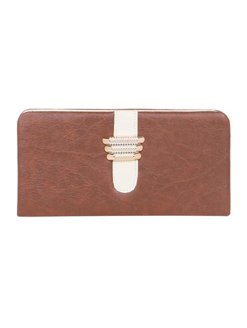 brown leatherette clutch - 11100412 - Standard Image - 1