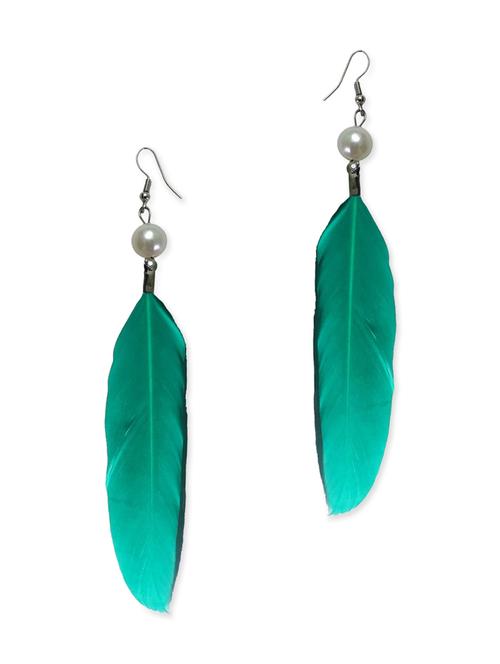 green metal drop earrings - 11103785 -  Standard Image - 0