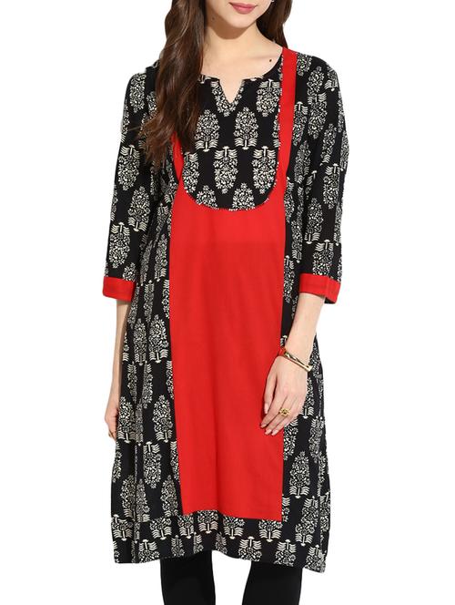 multicolor cotton a-line kurta - 11114593 - Standard Image - 1