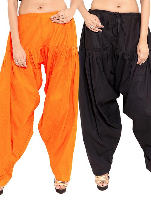 black cotton combo salwars - 11119995 - Standard Image - 1