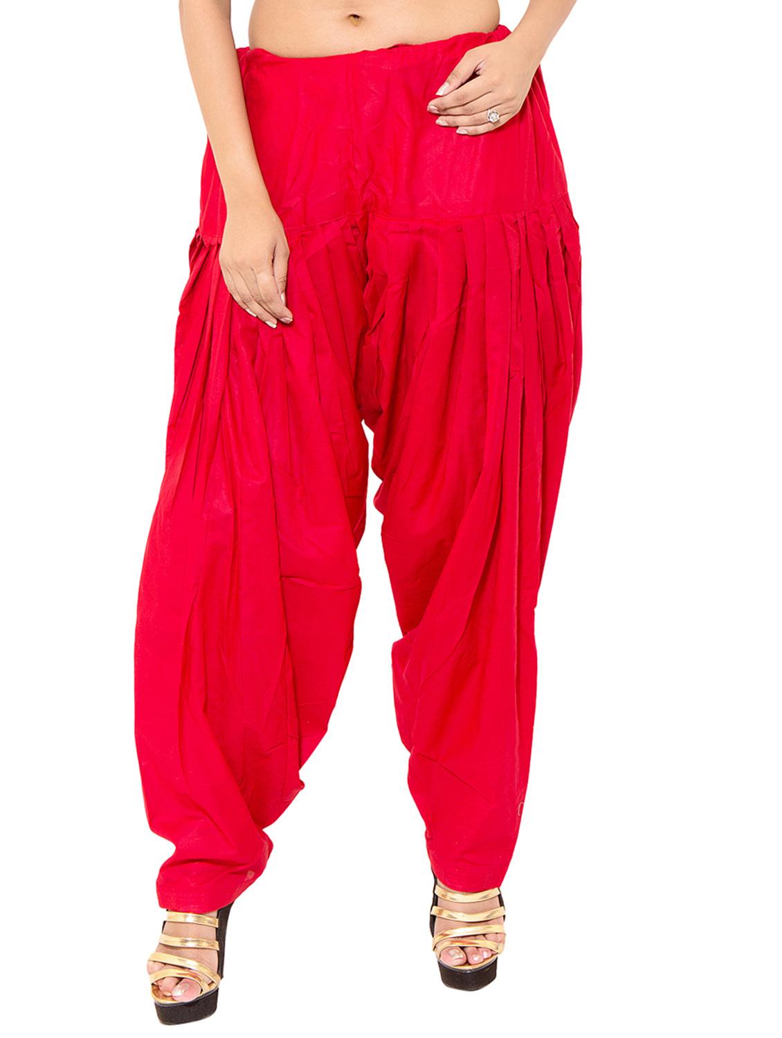 red cotton patiyala salwars - 11120023 - Zoom Image - 5
