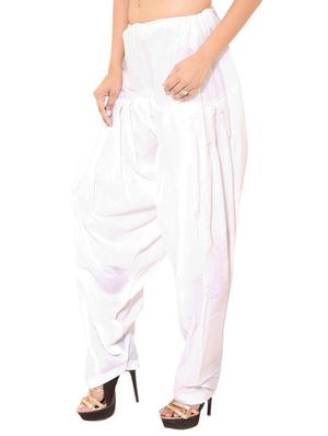 white cotton patiyala salwars - 11120048 - Standard Image - 3