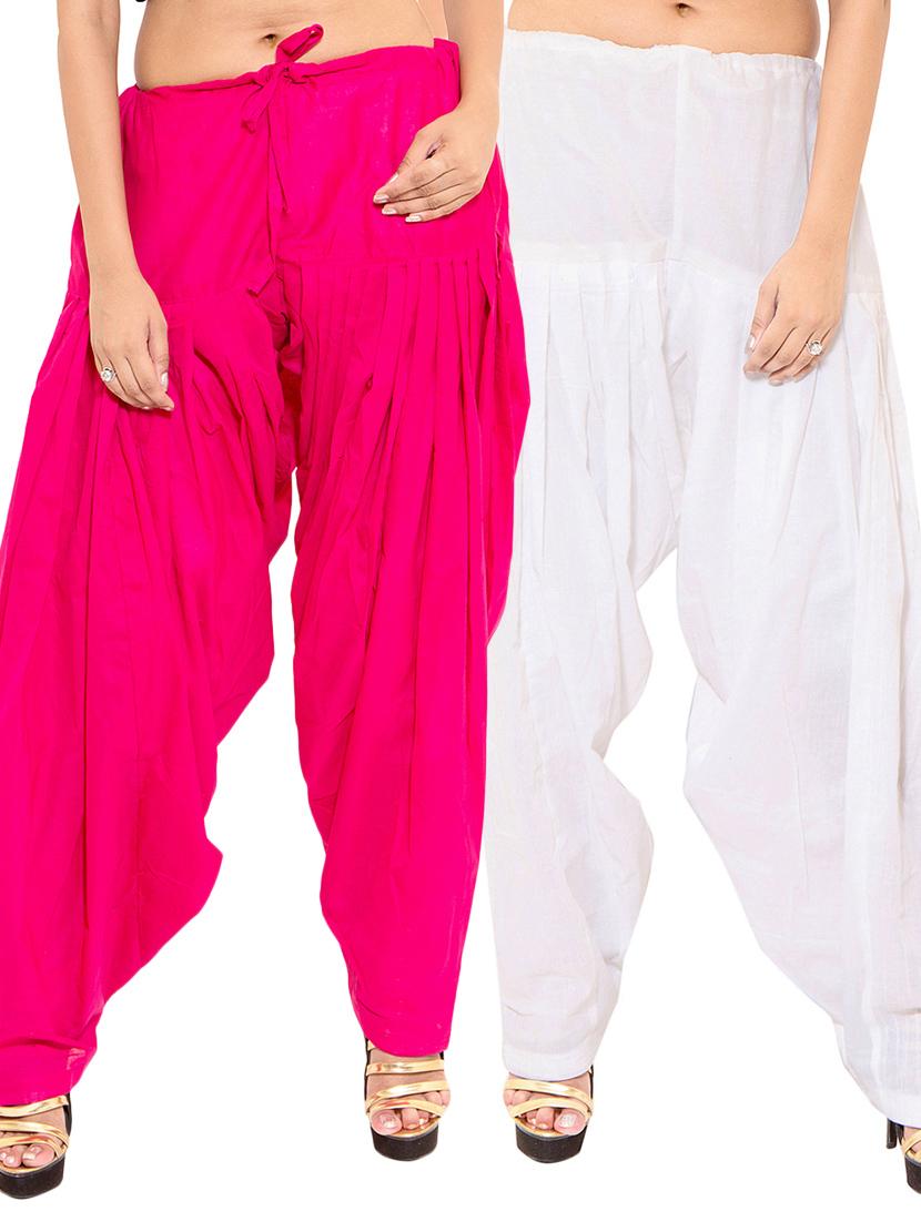 white rayon patiyala salwars - 11120102 - Zoom Image - 1