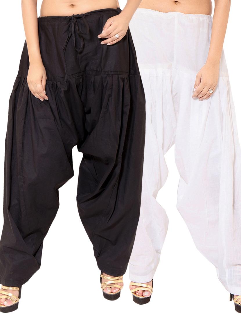 white rayon patiyala salwars - 11120107 - Zoom Image - 1