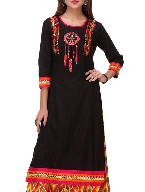 embroidered straight kurta - 11120670 - Very Small Image - 1