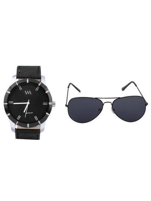 black leather wrist watch - 11123069 - Standard Image - 1