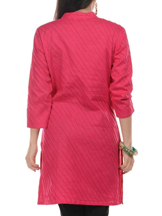 pink cotton kurta - 11123323 - Zoom Image - 3