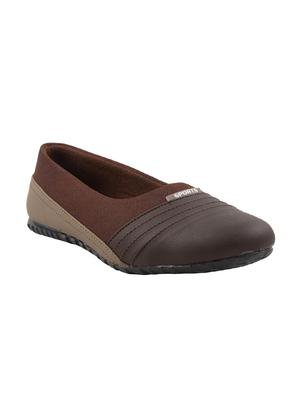 brown faux leather slip on ballerina - 11124705 - Standard Image - 1