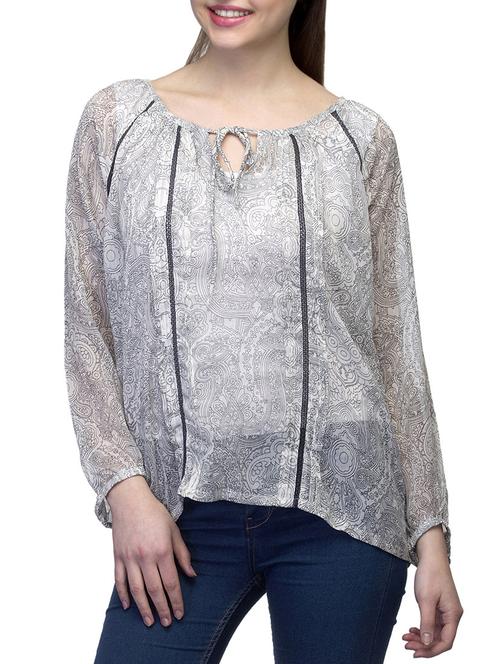 white polyester regular top - 11131342 - Standard Image - 1