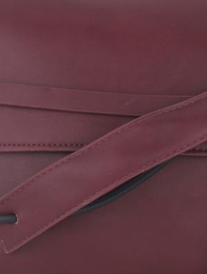 wine red leatherette sling bag - 11131424 - Standard Image - 4