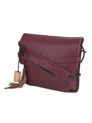 wine red leatherette sling bag - 11131424 - Standard Image - 5