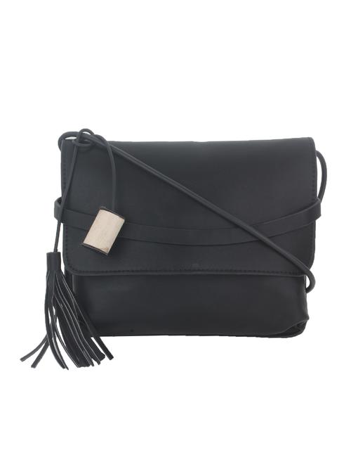 black solid regular sling bag - 11131426 -  Standard Image - 0