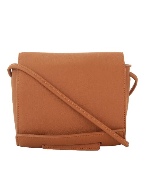 brown leatherette sling bag - 11131436 - Standard Image - 1