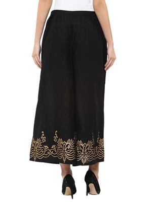 black cotton palazzos - 11132607 - Standard Image - 3