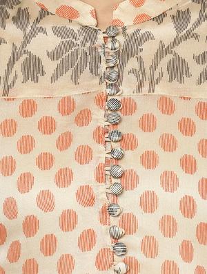 beige printed cotton blend kurta - 11137625 - Standard Image - 4