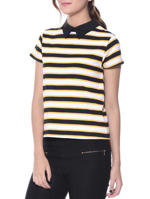 multi-color striped collared casual top - 11143381 - Standard Image - 2