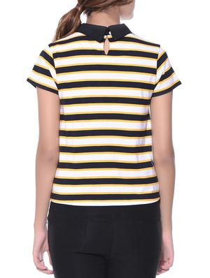 multi-color striped collared casual top - 11143381 - Standard Image - 3