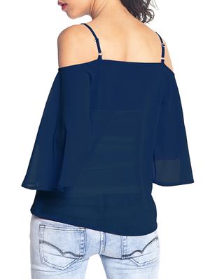 cold shoulder bell sleeved top - 11145236 - Standard Image - 3