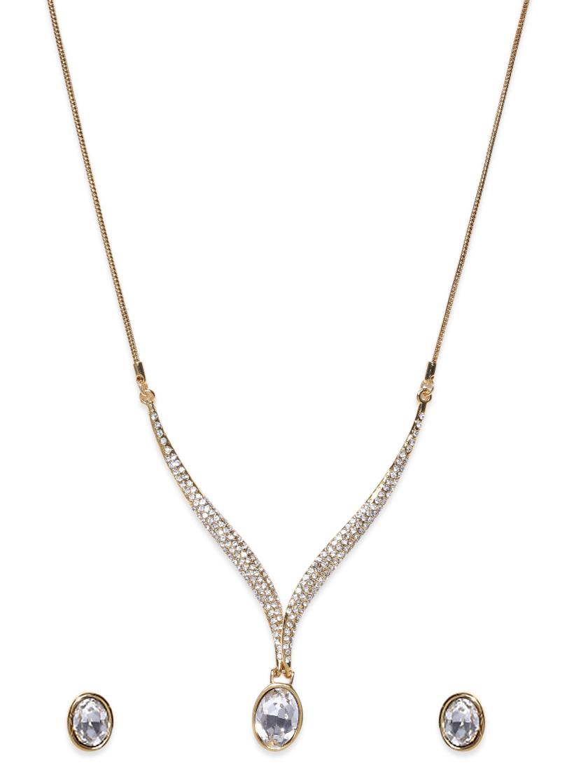 gold metal short necklace - 11150705 - Zoom Image - 1