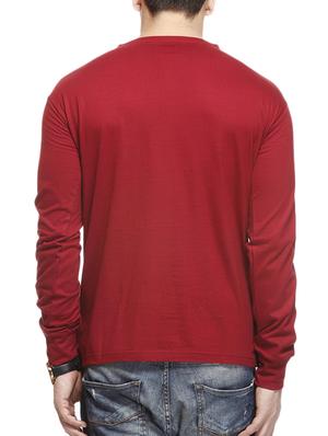 solid maroon cotton t-shirt - 11154533 - Standard Image - 3