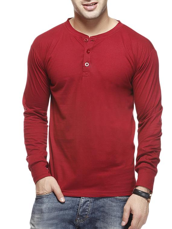 solid maroon cotton t-shirt - 11154533 - Zoom Image - 1