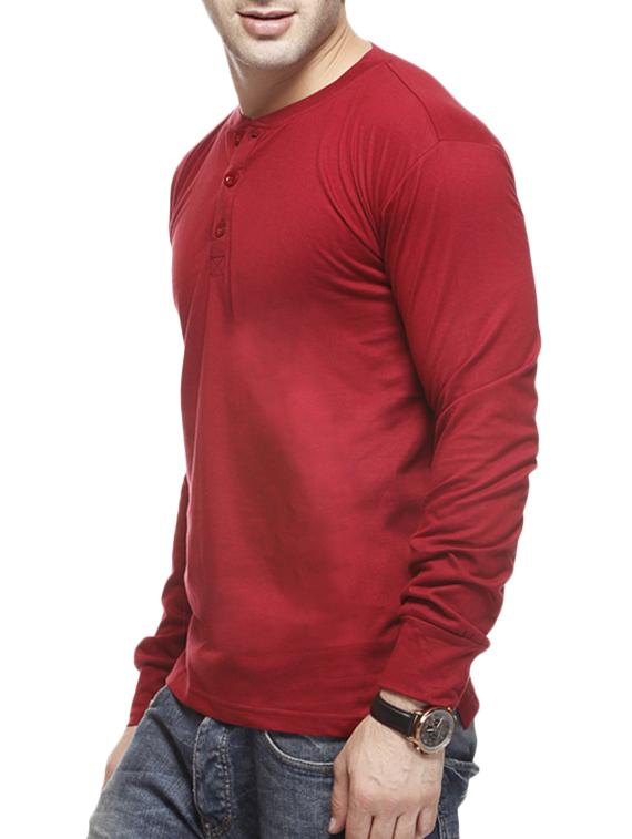 solid maroon cotton t-shirt - 11154533 - Zoom Image - 2