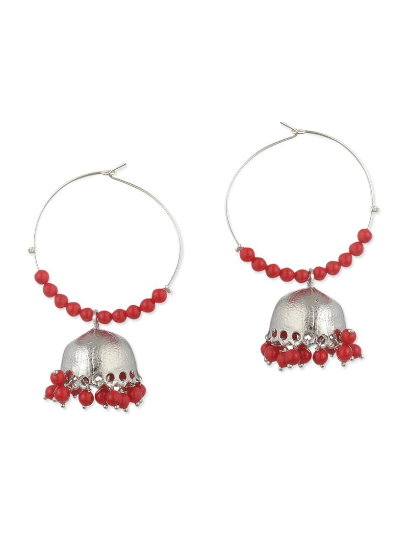 red beads balli earring - 11154906 - Zoom Image - 1
