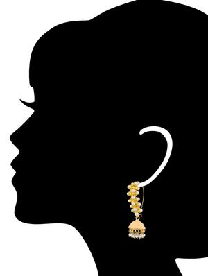 peach pearls balli earring - 11154927 - Standard Image - 2