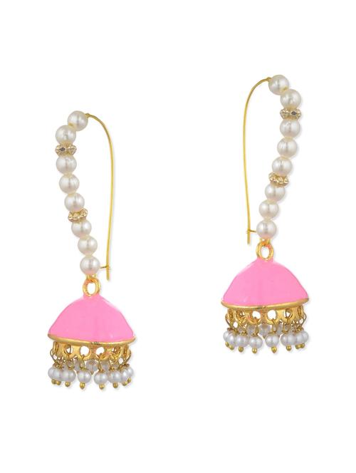 pink pearls balli earring - 11154929 - Very Small Image - 1