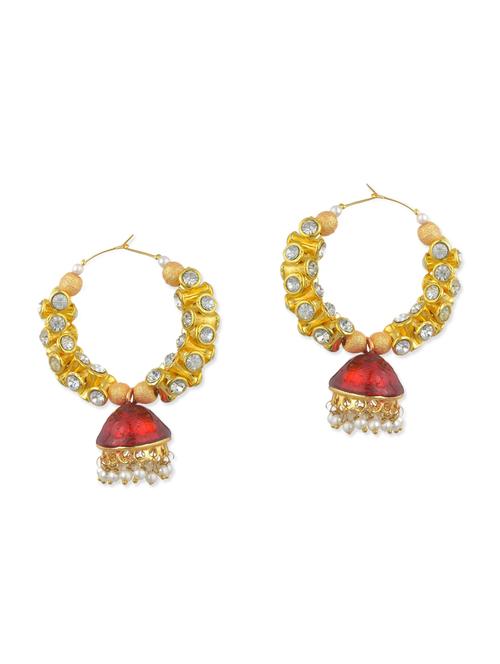 red pearls balli earring - 11154934 - Standard Image - 1