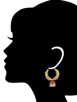 red pearls balli earring - 11154934 - Standard Image - 2