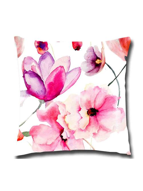 white & pink satin single cushion cover - 11155035 -  Standard Image - 0