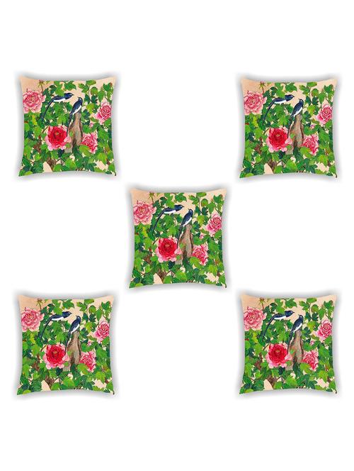 multi coloured satin printed cushion cover (set of 5) - 11155243 - Standard Image - 1
