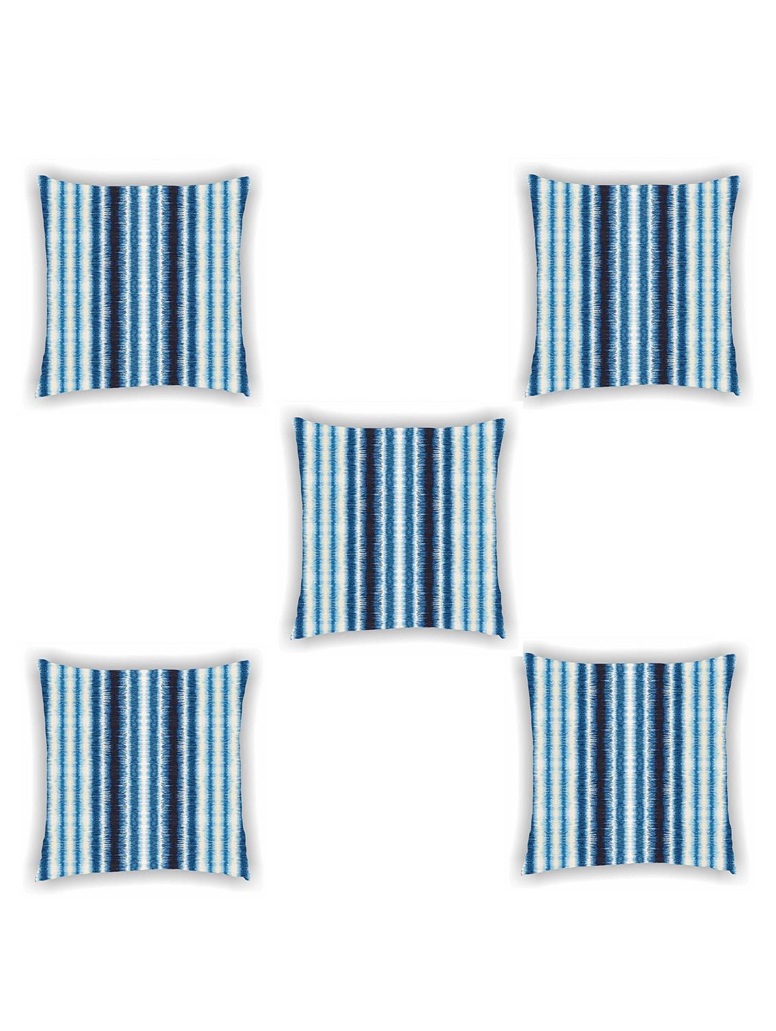blue and white satin striped cushion cover (set of 5) - 11155288 - Zoom Image - 1
