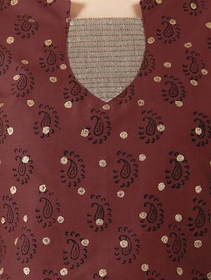 brown cotton straight kurta - 1116538 - Standard Image - 4