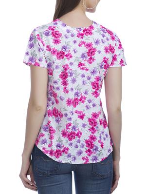 tie neck floral schiffli top - 11167155 - Standard Image - 3