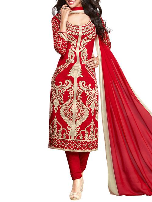 red crepe unstitched suit - 11173271 - Standard Image - 1