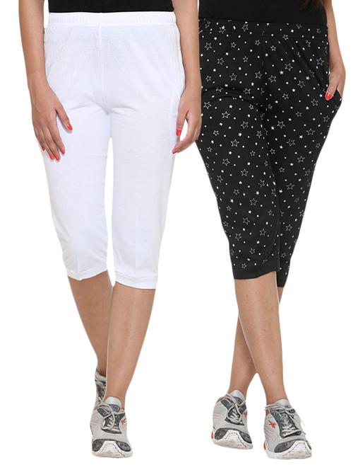 multi colored cotton capri leggings capris - 11174205 - Standard Image - 1