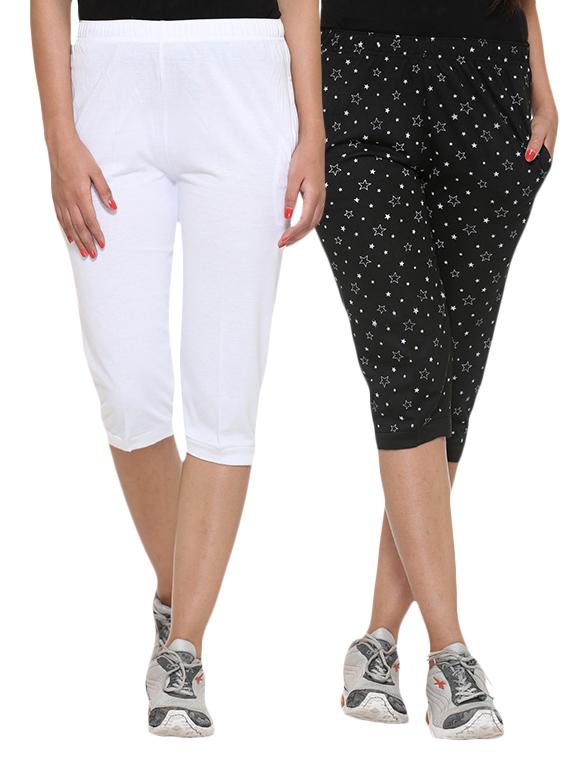 multi colored cotton capri leggings capris - 11174205 - Zoom Image - 1