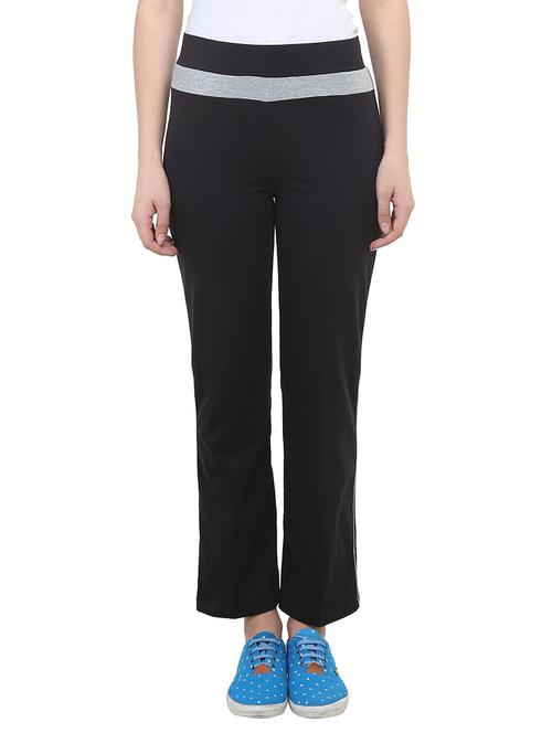 black and grey cotton track pant - 11176493 - Standard Image - 1